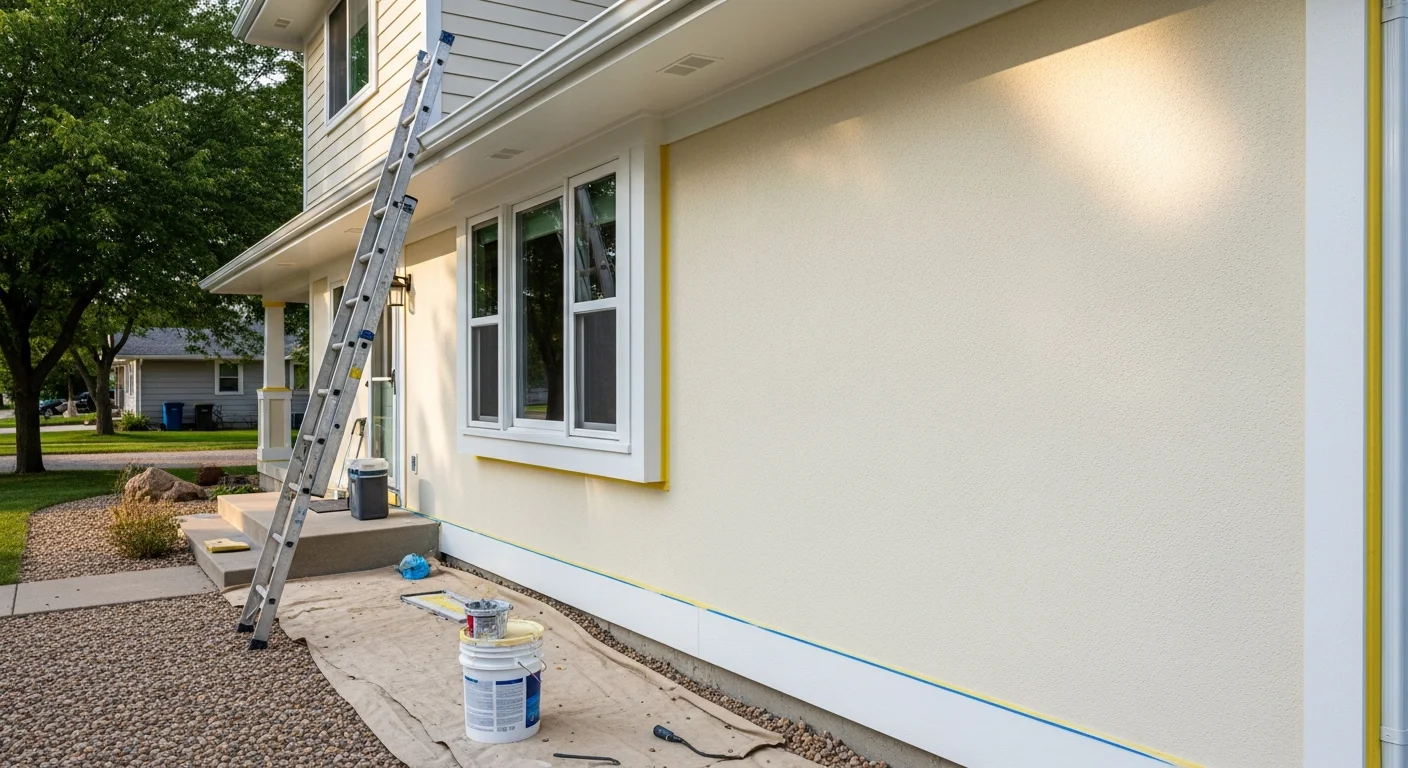 Professional painter applying exterior paint to home in Lincoln County